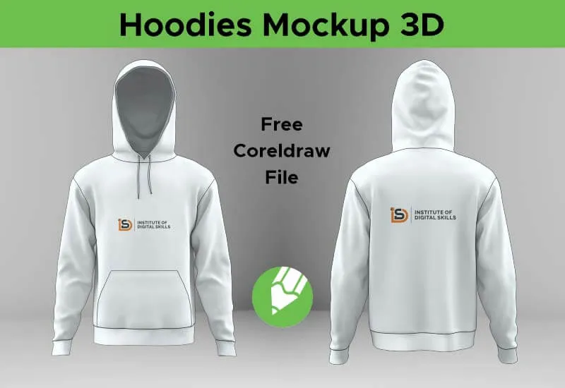 Free Hoodies Mockup 3d cdr file